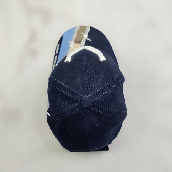 US Air Force Hat Mens Blue Adjustable Strapback Cap Aim High Barbed Wire Stripe - Picture 6 of 10